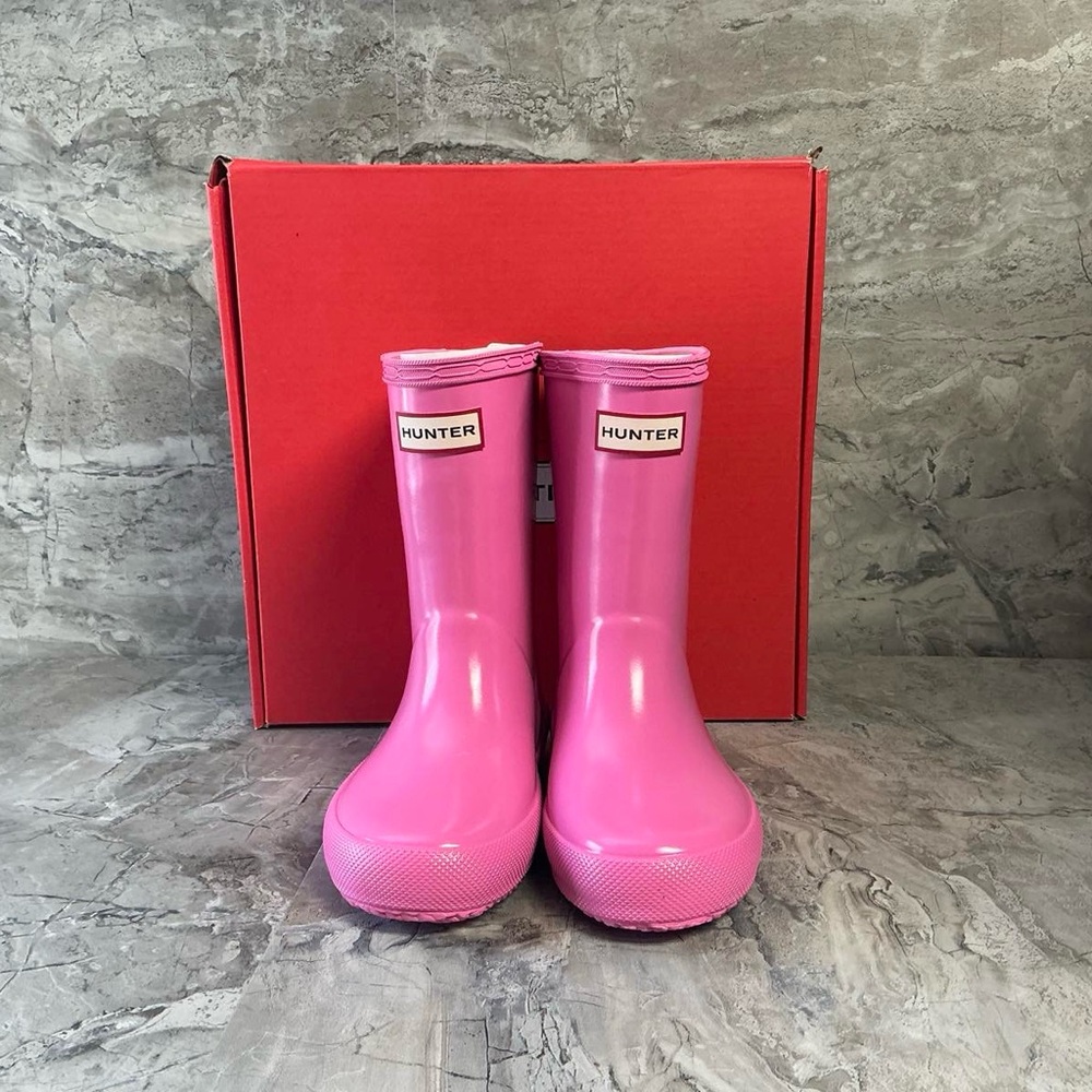 Hunter Kids' First Classic Wellington Boots, Bright Pink - Picture 6 of 7